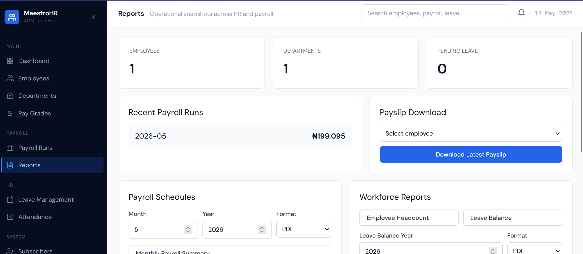 MaestroHR Dashboard